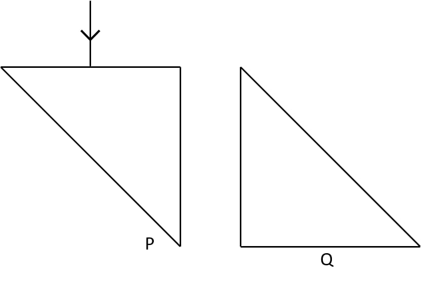 Two isosceles right-angled glass prisms P and Q are placed near each other as shown in figure. Complete the path of the light ray entering the prism P till it emerges out of the prism Q. Refraction of light at plane surfaces, Concise Physics Class 10 Solutions.