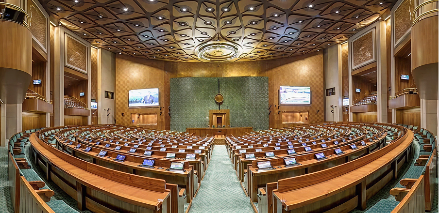 On the basis of the given picture answer the following questions. The Union Legislature, DN Kundra History and Civics Goyal Brothers Solutions ICSE Class 8.