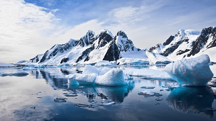 Look at the given picture and answer the following questions. Antarctica, Frank Middle School Geography Solutions ICSE Class 7.