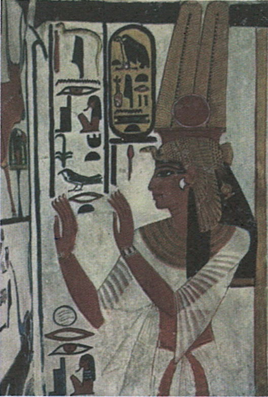 This is a picture of one of the queens of ancient Egypt What is the script written on the wall known as? cuneiform, hieroglyphic, Braille. Frank Modern Certificate History and Civics Solutions ICSE Class 6.