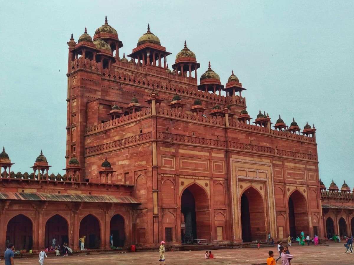 This picture is of a gate made by Akbar. It was built to commemorate a victory. The Turkish Invasions, Frank Modern Certificate History and Civics Solutions ICSE Class 7.