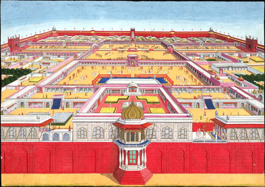This is a painting of the Red Fort in watercolour. The Turkish Invasions, Frank Modern Certificate History and Civics Solutions ICSE Class 7.