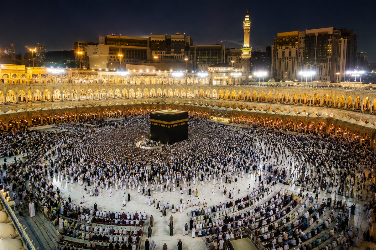 This is a picture of one of the most sacred sites for Muslims. Rise and Spread of Islam, Frank Modern Certificate History and Civics Solutions ICSE Class 7.
