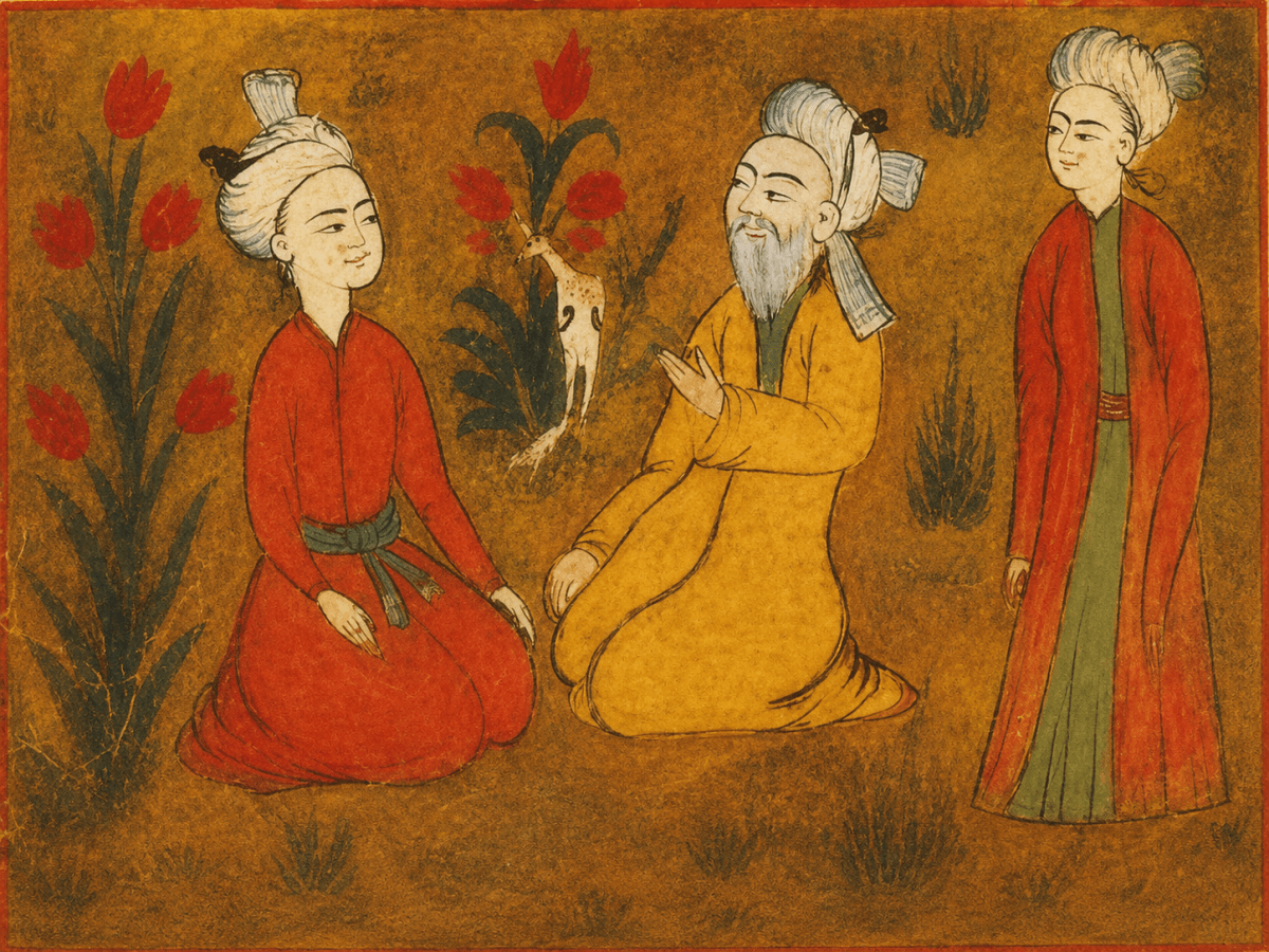 This image depicts a famous 13th–14th century poet, musician and scholar of the Delhi Sultanate, known for his eloquence and cultural contributions. Rise and Spread of Islam, Frank Modern Certificate History and Civics Solutions ICSE Class 7.