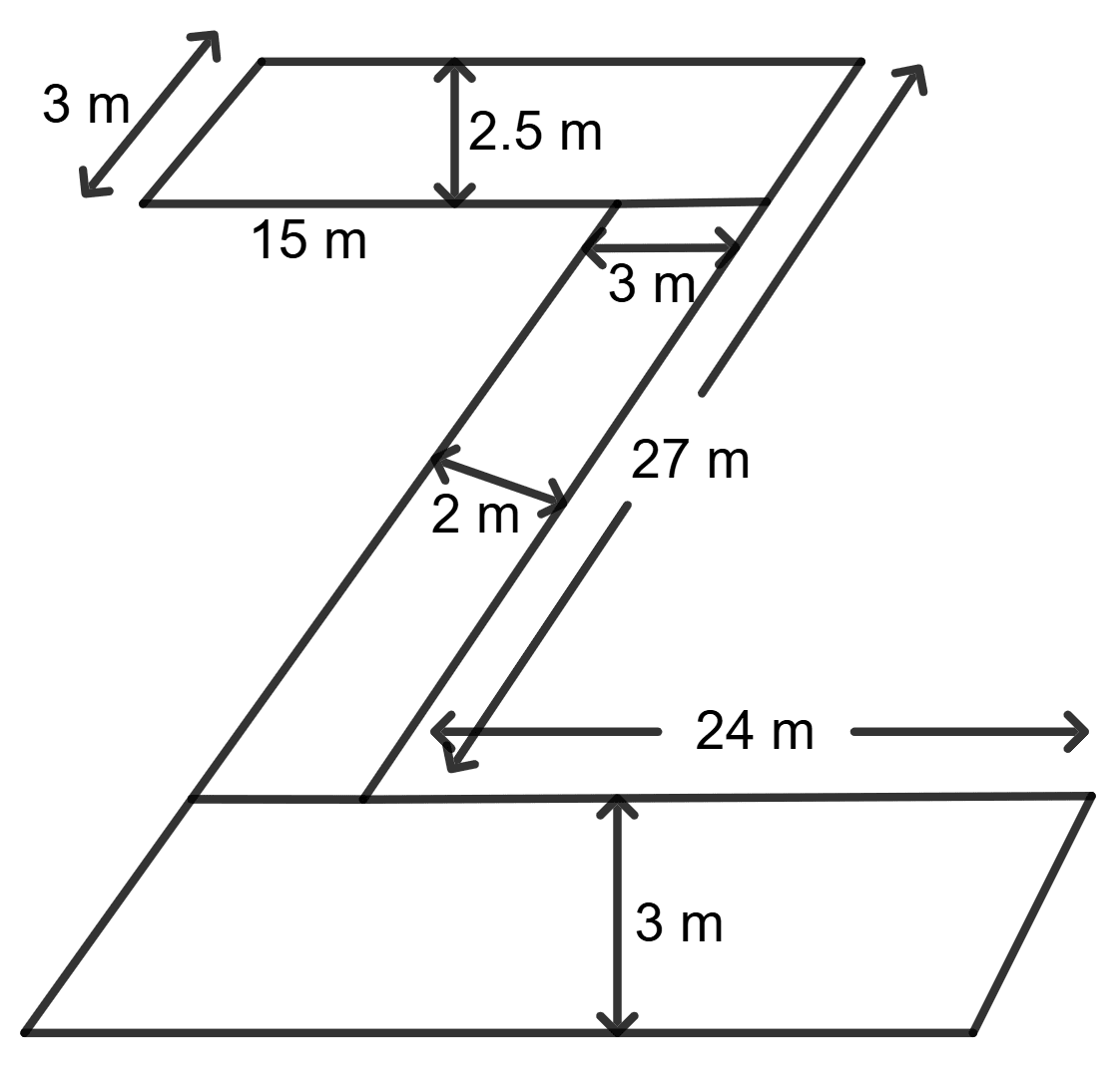 Find the area of the shaded region in the adjoining figure : Mensuration, Foundation Mathematics R.S. Aggarwal ICSE Class 7.