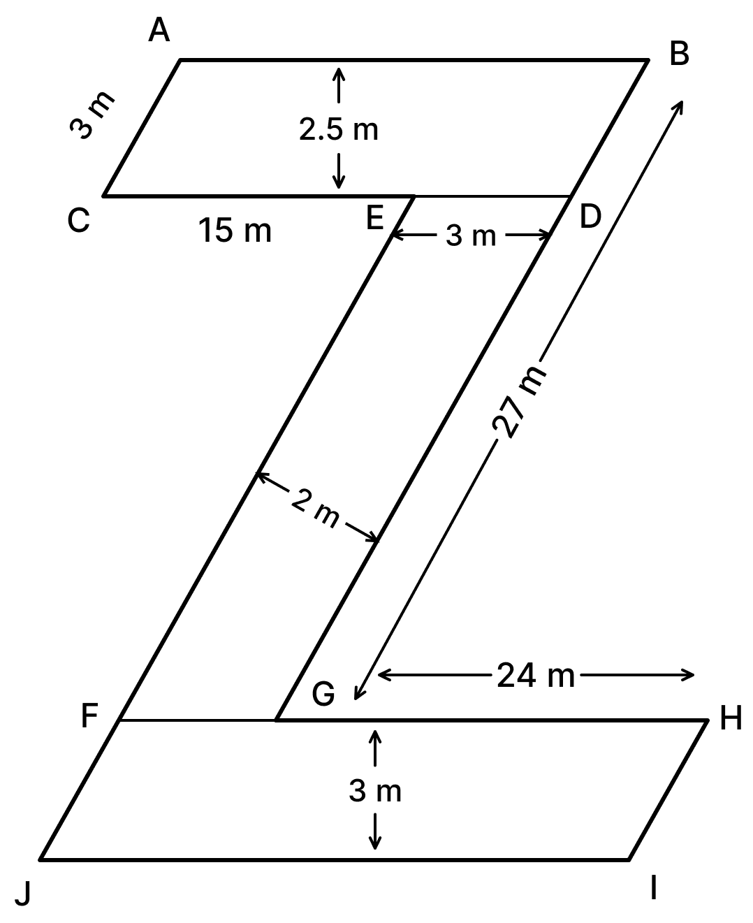 Find the area of the shaded region in the adjoining figure:. Mensuration, Foundation Mathematics R.S. Aggarwal ICSE Class 7.
