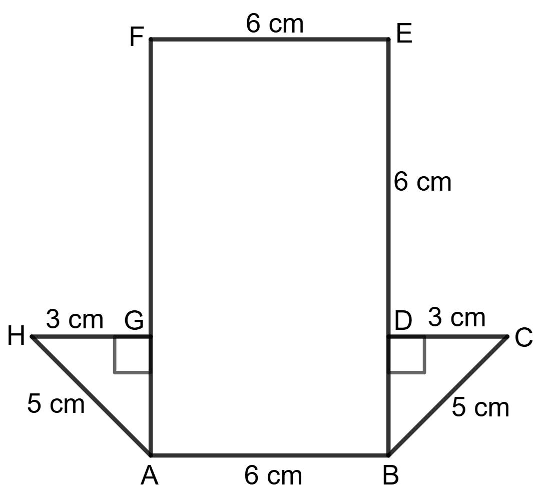 Find the area of the shaded region of each of the given figures : Mensuration, Foundation Mathematics R.S. Aggarwal ICSE Class 7.