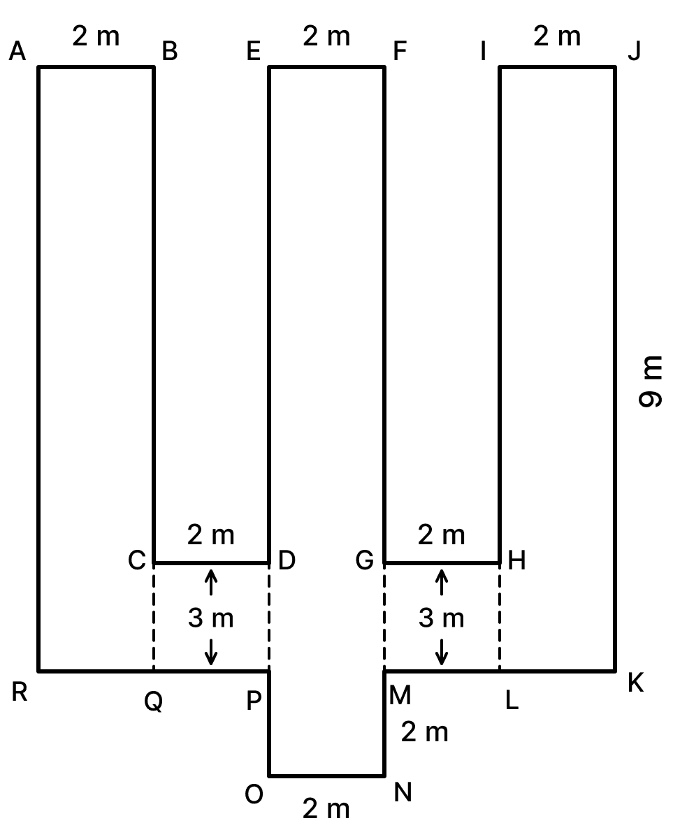 Find the area and perimeter of the shaded part in each of the following figures. (i) (ii) (iii) (iv). Mensuration, Foundation Mathematics R.S. Aggarwal ICSE Class 7.