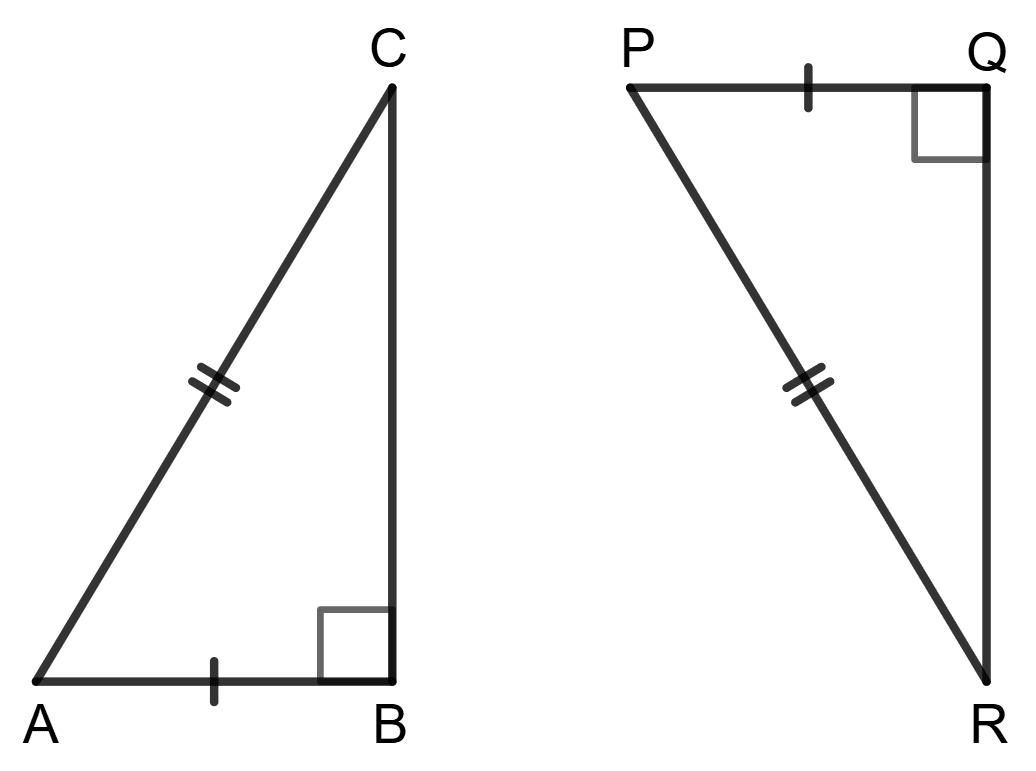 State the condition (SSS or SAS or ASA or RHS) under which △ABC ≅ △PQR in each of the following cases. Congruence, Foundation Mathematics R.S. Aggarwal ICSE Class 7.