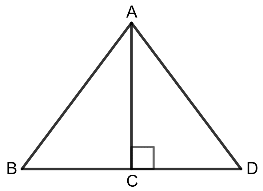 In the figure, ratio of the area of △ABC to the area of △ACD is the same as the ratio of base BC of △ABC to the base CD of △ACD. Mensuration, Foundation Mathematics R.S. Aggarwal ICSE Class 7.
