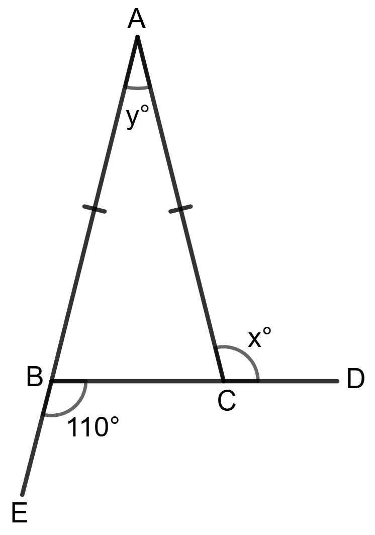 Find the unknown marked angles in each of the following figures: Properties of Triangles, Foundation Mathematics R.S. Aggarwal ICSE Class 7.