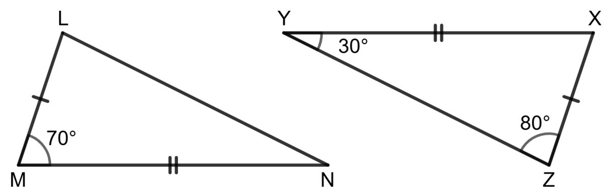 State giving reasons, which of the following are pairs of congruent triangles. Write down the names of triangles with congruent sign in each case, wherever they are congruent. Congruence, Foundation Mathematics R.S. Aggarwal ICSE Class 7.