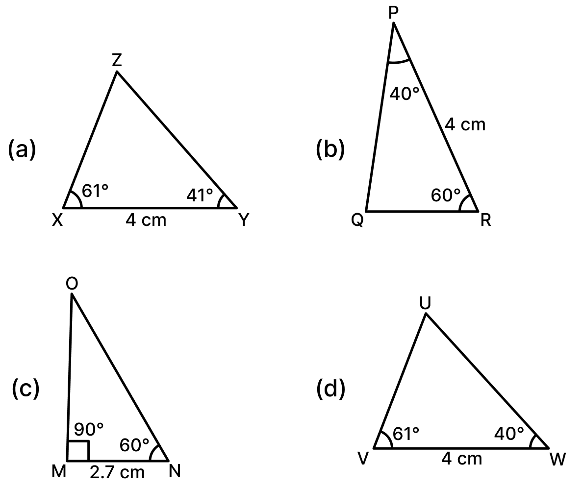 Consider the triangle. Which among the following is congruent to △ABC? Congruence, Foundation Mathematics R.S. Aggarwal ICSE Class 7.