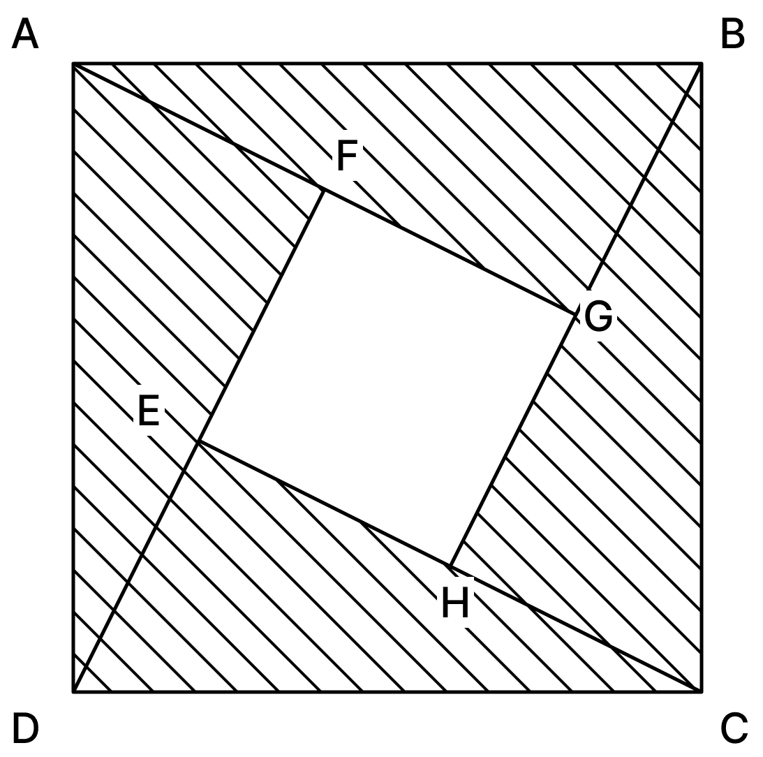 ABCD and EFGH are squares: Which of the following is not true? Congruence, Foundation Mathematics R.S. Aggarwal ICSE Class 7.