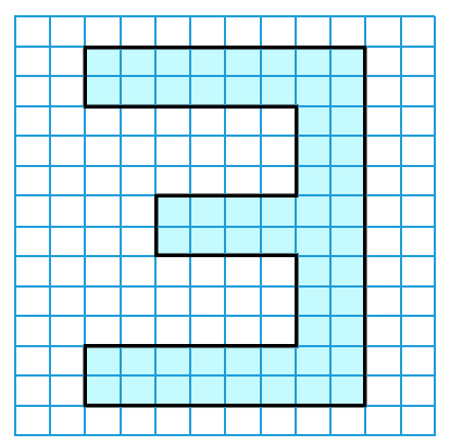 Find the area of each of the figures drawn on the unit square grid paper given below : Mensuration, Foundation Mathematics R.S. Aggarwal ICSE Class 7.