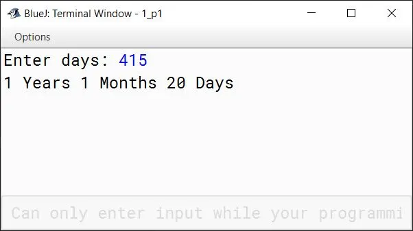 Write A Program In Java To Accept The Number Of Days And Display It |  Knowledgeboat