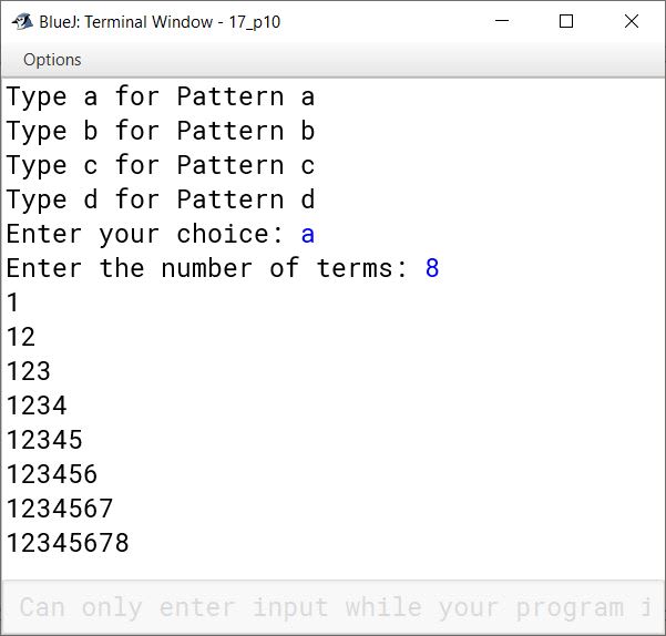 BlueJ output of KboatTriangleChoice.java