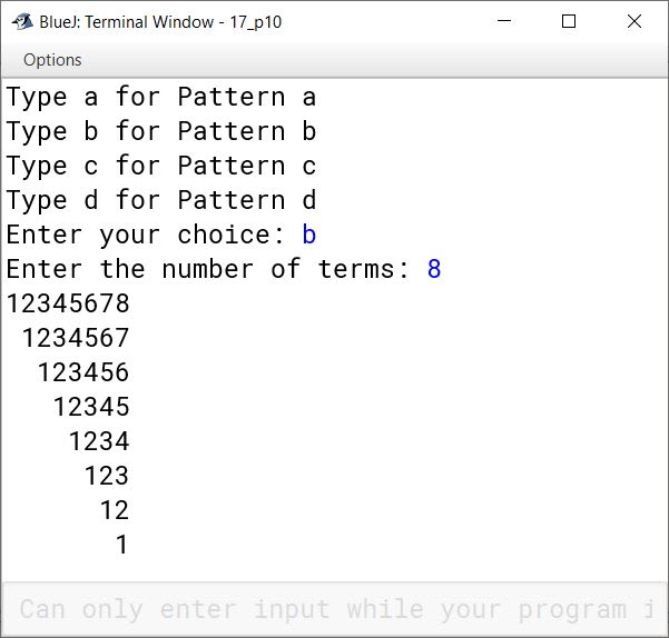 BlueJ output of KboatTriangleChoice.java