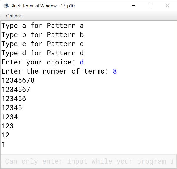 BlueJ output of KboatTriangleChoice.java