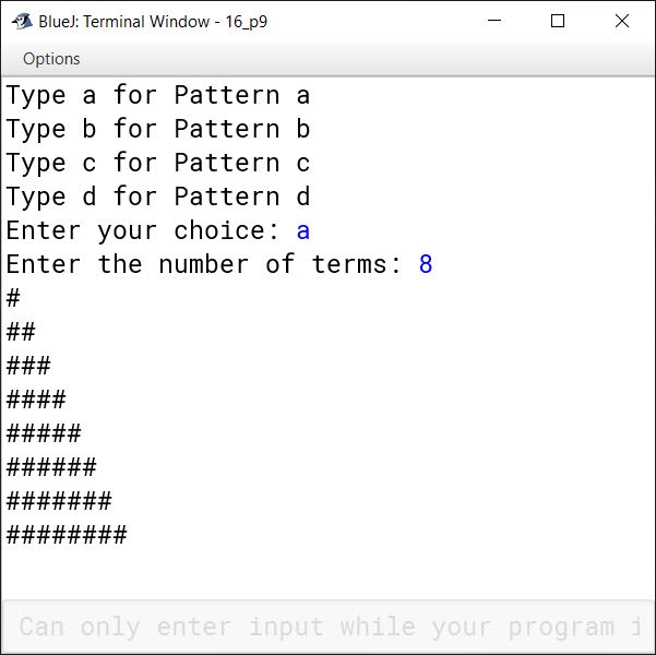 BlueJ output of KboatTriangleChoice.java