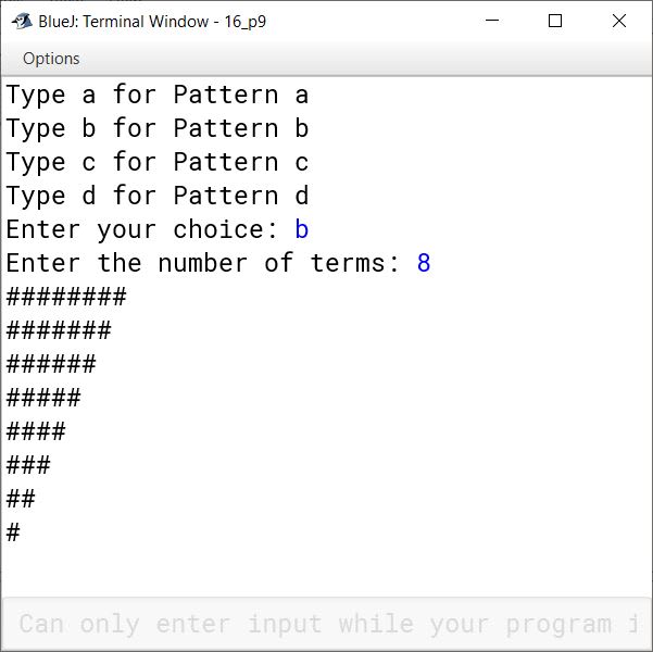 BlueJ output of KboatTriangleChoice.java