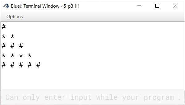 BlueJ output of KboatPattern.java