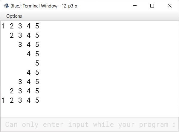 BlueJ output of KboatPattern.java