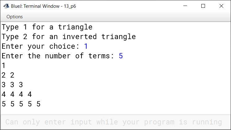 BlueJ output of KboatPattern.java