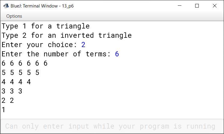 BlueJ output of KboatPattern.java