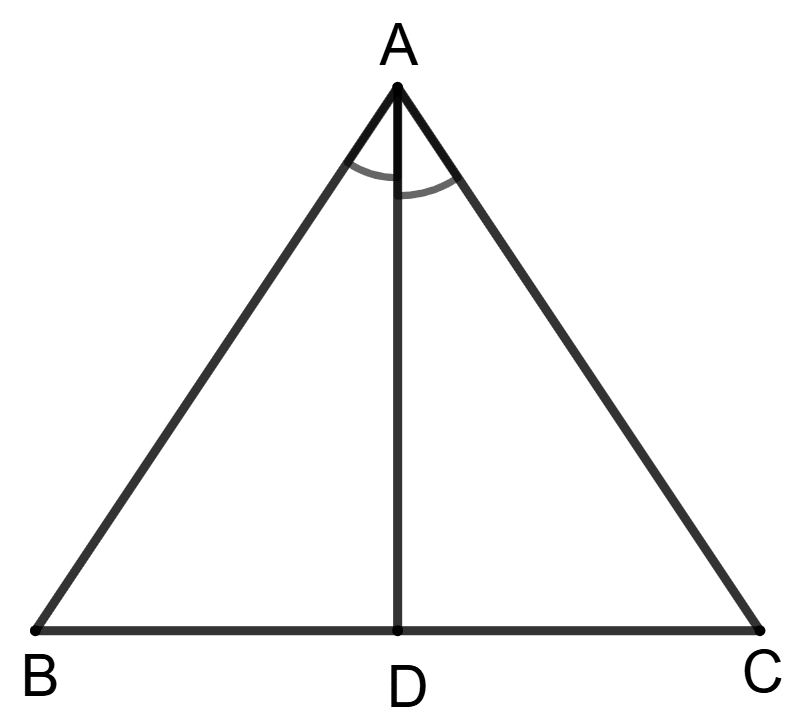 In a Δ ABC, if D is a point on the side BC such that AD divides BC in ratio AB : AC, then AD is the bisector of ∠A. Reason : The internal bisector of an angle of a triangle divides the opposite side internally in the ratio of the sides containing the angle. Similarity, ML Aggarwal Understanding Mathematics Solutions ICSE Class 10.