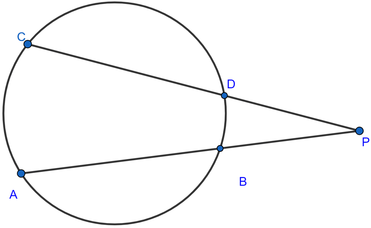 Two chords AB, CD of a circle intersect externally at a point P. If PB = 7 cm, AB = 9 cm and PD = 6 cm, find CD. Circles, ML Aggarwal Understanding Mathematics Solutions ICSE Class 10.