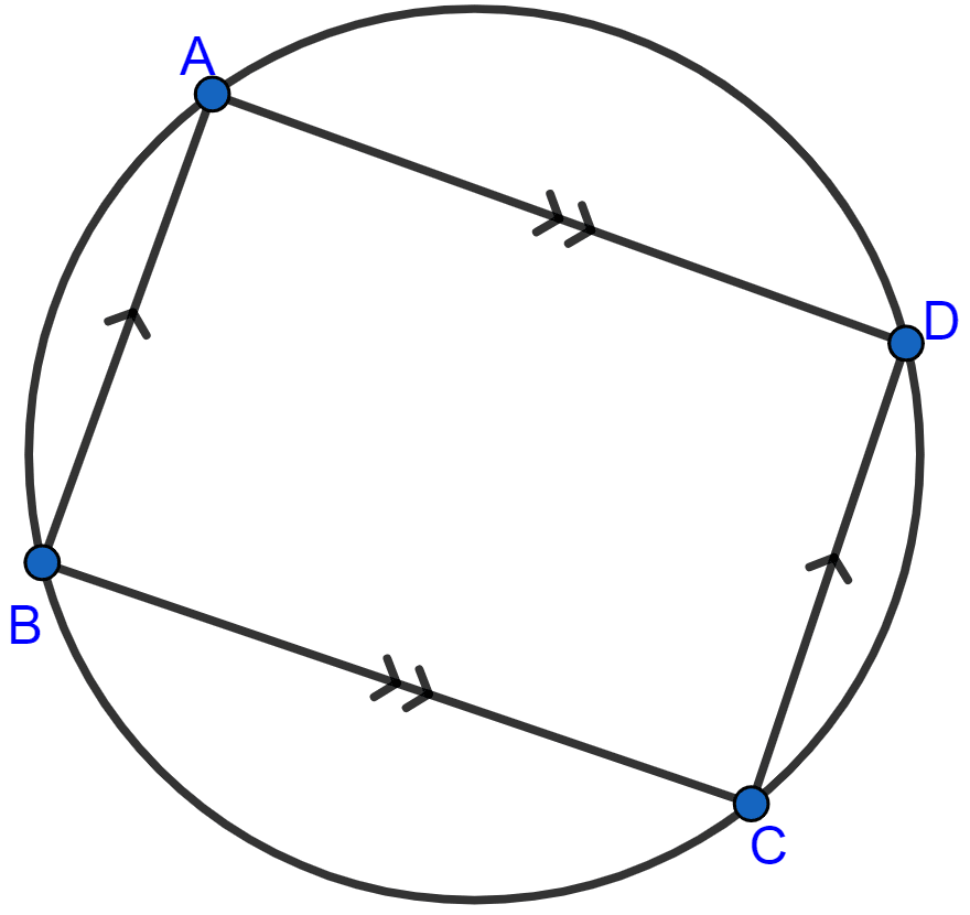 Prove that a cyclic parallelogram is a rectangle. Circles, ML Aggarwal Understanding Mathematics Solutions ICSE Class 10.