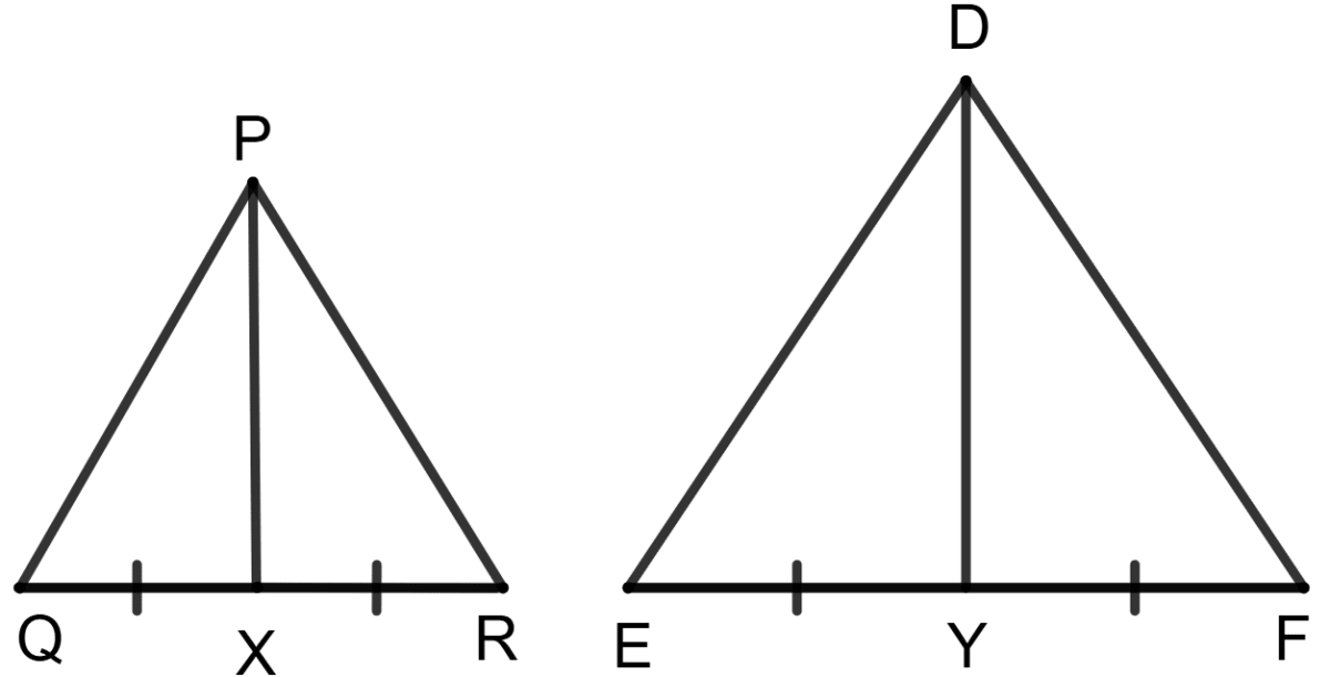 Given Δ PQR ∼ Δ DEF. Assertion (A): If area of Δ PQR : area of Δ DEF = 9 : 49, then the ratio of their corresponding medians is also 4 : 9. Reason : For the similar triangles, the ratio of their corresponding sides is equal to the ratio of their corresponding medians. Similarity, ML Aggarwal Understanding Mathematics Solutions ICSE Class 10.