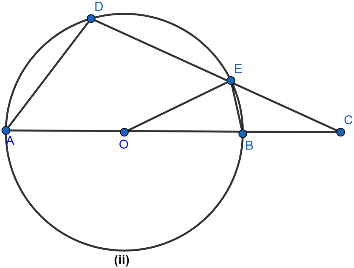 In the figure (ii) given below, O is the center of the | KnowledgeBoat