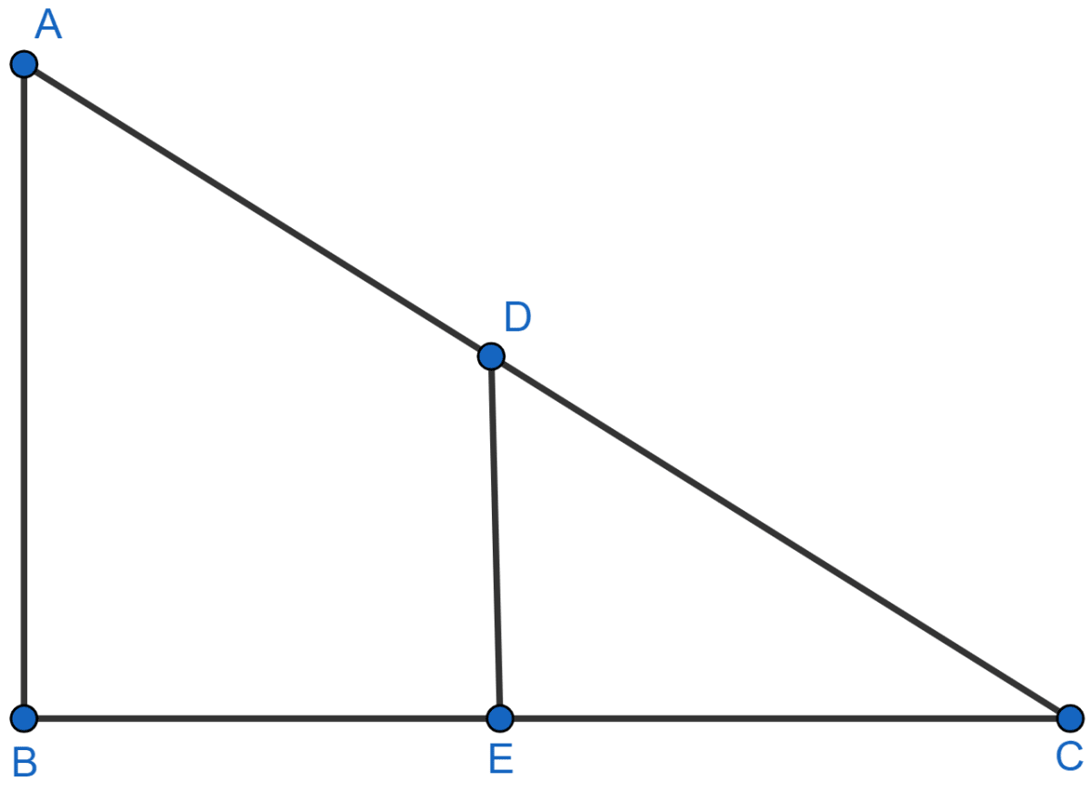 In the given figure, AB and DE are perpendiculars to BC. (i) Prove that △ABC ~ △DEC. (ii) If AB = 6 cm, DE = 4 cm and AC = 15 cm, calculate CD. (iii) Find the ratio of the area of △ABC : area of △DEC. Similarity, ML Aggarwal Understanding Mathematics Solutions ICSE Class 10.