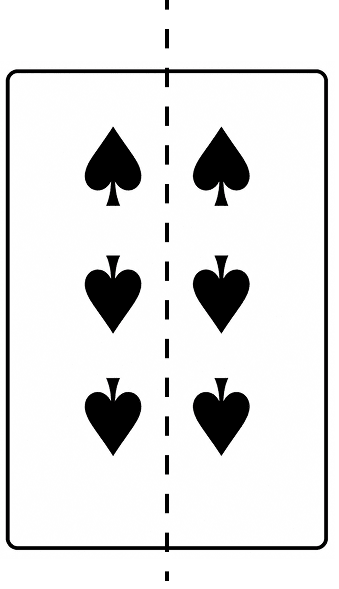 Draw the line (or lines) of symmetry, if any, of the following pictures of playing cards and count their number. Symmetry, ML Aggarwal Understanding Mathematics Solutions ICSE Class 6.