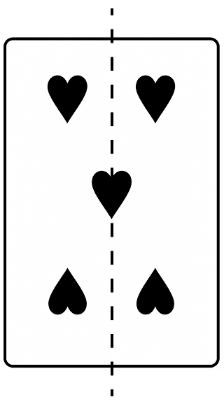 Draw the line (or lines) of symmetry, if any, of the following pictures of playing cards and count their number. Symmetry, ML Aggarwal Understanding Mathematics Solutions ICSE Class 6.