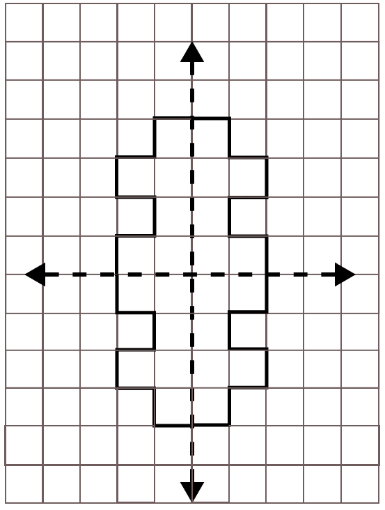 Copy the following figures on a squared paper. Complete each of them such that the resultant figure has two dotted lines as the lines of symmetry. Symmetry, ML Aggarwal Understanding Mathematics Solutions ICSE Class 6.