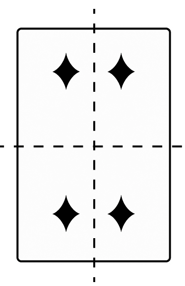 Draw the line (or lines) of symmetry, if any, of the following pictures of playing cards and count their number. Symmetry, ML Aggarwal Understanding Mathematics Solutions ICSE Class 6.