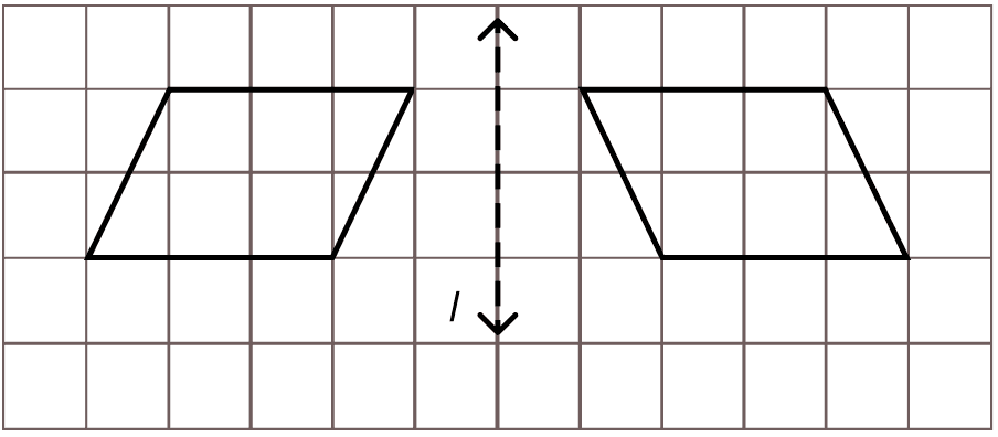 Copy the following figures on a squared paper and find their reflections in the mirror line l Symmetry, ML Aggarwal Understanding Mathematics Solutions ICSE Class 6.