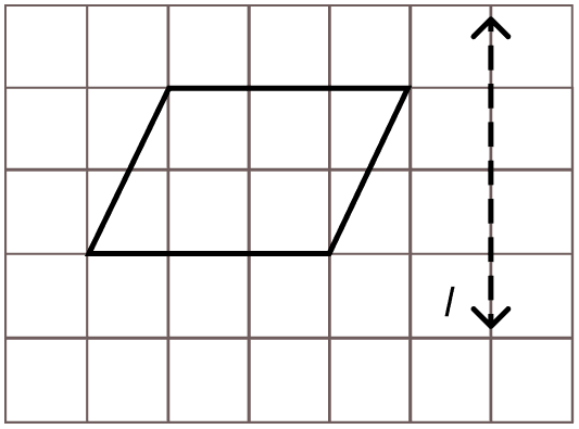 Copy the following figures on a squared paper and find their reflections in the mirror line l Symmetry, ML Aggarwal Understanding Mathematics Solutions ICSE Class 6.