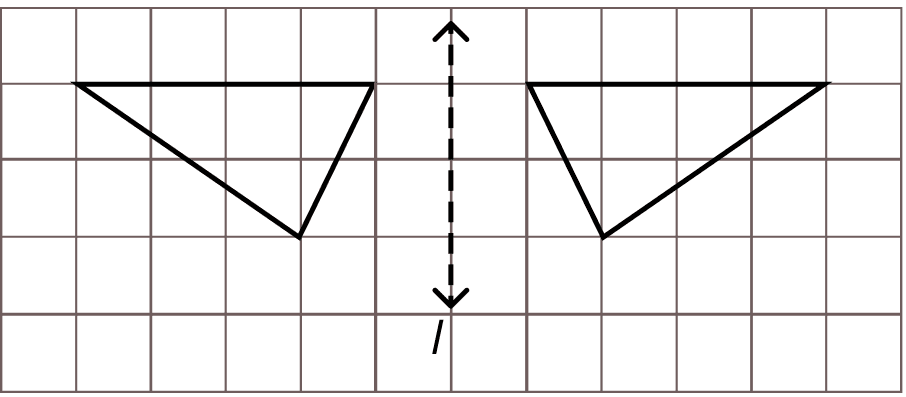 Copy the following figures on a squared paper and find their reflections in the mirror line l Symmetry, ML Aggarwal Understanding Mathematics Solutions ICSE Class 6.