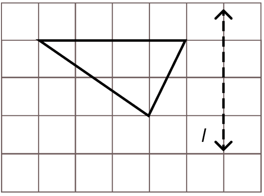 Copy the following figures on a squared paper and find their reflections in the mirror line l Symmetry, ML Aggarwal Understanding Mathematics Solutions ICSE Class 6.