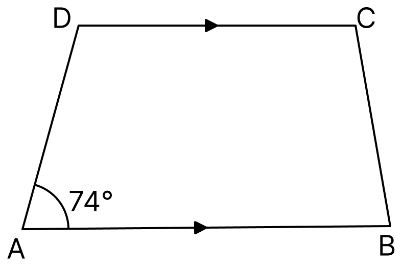 In the adjoining figure, AB ∥ DC, ∠A = 74° and ∠B: ∠C = 4: 5. Find. Understanding Shapes, ML Aggarwal Understanding Mathematics Solutions ICSE Class 8