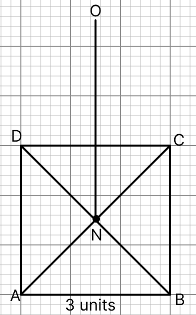 Draw an oblique sketch of a square pyramid of side 3 units and height 4 units. Visualising Solid Shapes, ML Aggarwal Understanding Mathematics Solutions ICSE Class 8