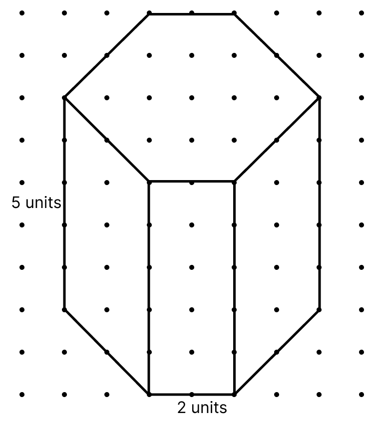 Draw an isometric sketch of a hexagonal prism of height 5 units and base a regular hexagon of side 2 units. Visualising Solid Shapes, ML Aggarwal Understanding Mathematics Solutions ICSE Class 8