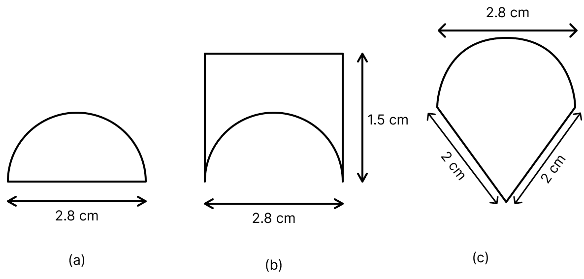 An ant is moving around a few food pieces of different shapes scattered on the floor. For which food piece would the ant have to take a longer round? Mensuration, ML Aggarwal Understanding Mathematics Solutions ICSE Class 8