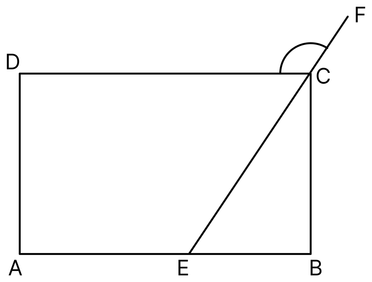 In the adjoining figure, ABCD is a rectangle. If ∠CEB : ∠ECB ...