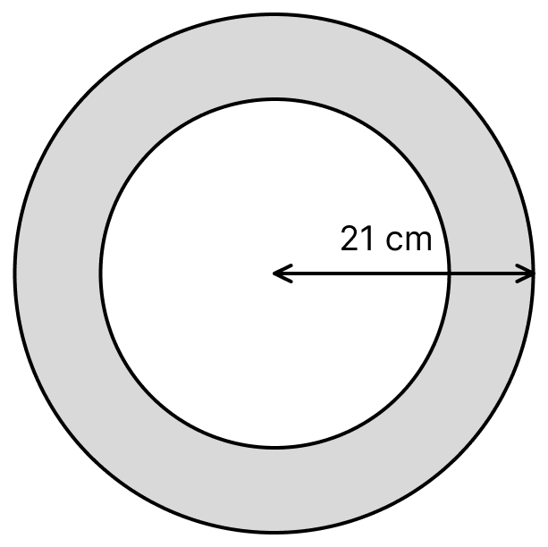 In the adjoining figure, the area enclosed between the concentric circles is 770 cm 2. If the radius of the outer circle is 21 cm, calculate the radius of the inner circle. Mensuration, ML Aggarwal Understanding Mathematics Solutions ICSE Class 8