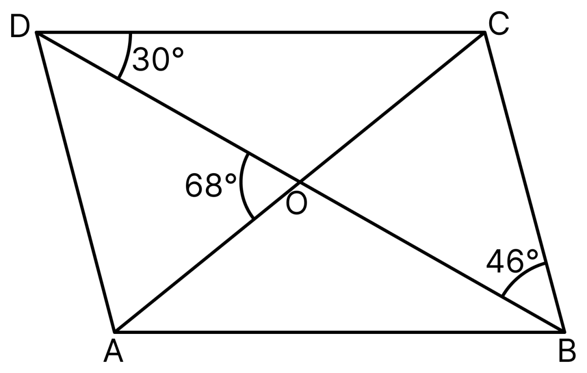 In the adjoining figure, ABCD is a parallelogram and diagonals intersect at O. Find. Understanding Shapes, ML Aggarwal Understanding Mathematics Solutions ICSE Class 8